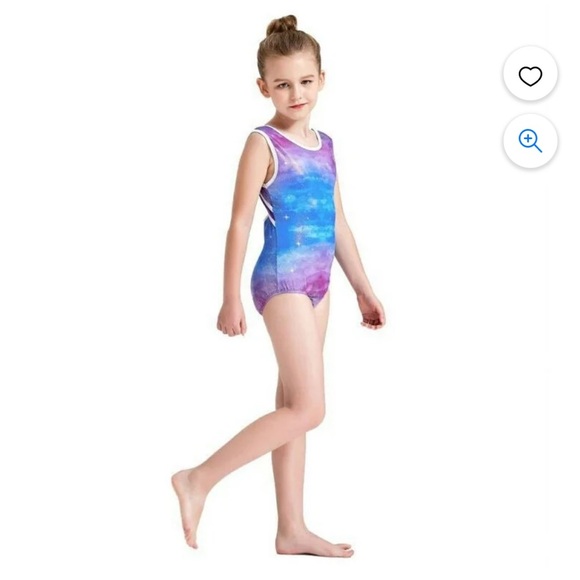 Gymnastics ombré purple and blue Leotard Child Large - Picture 2 of 10